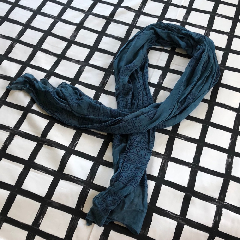 Blue Hindu Pattern Scarf